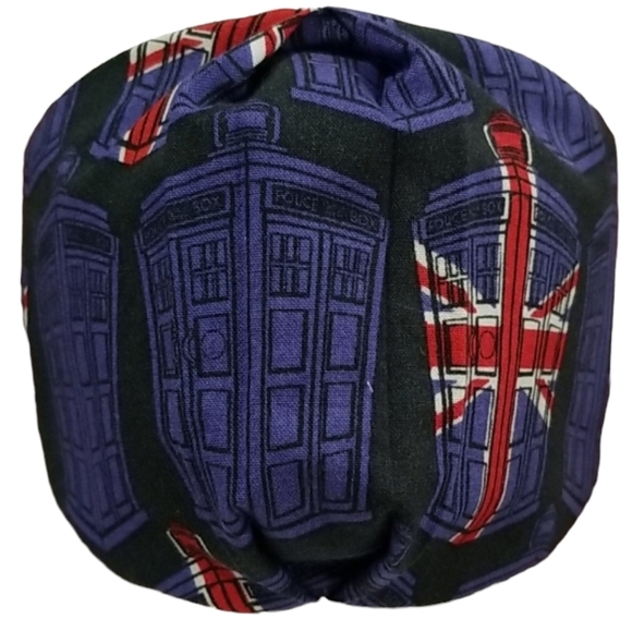 Handmade Dr. Who Police Call Box Reversible Cotton Facemask